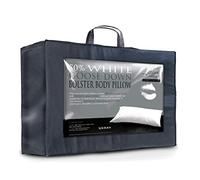 Littens Luxury Ultimate Collection 50% Pure White Goose Down & Feather Long Body Bolster Orthopaedic Pregnancy Pillow, 280TC Cotton Case, Down Proof (5ft King, 50cm x 150cm)