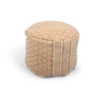 Littens Mustard Gold Spotted Handwoven Chunky Cotton Round Pouffe Seat Bean Bag Footstool 50Cm X 35Cm