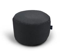 Littens Slate Grey Linen Look Round Footstool Bean Bag Pouffe Ottoman Low Seat 45Cm X 25Cm