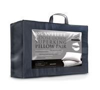 Littens Super King Size 50% Goose Down & Feather Pair Pillows 280Tc Cotton (50Cm X 90Cm)