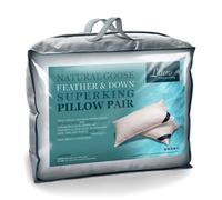 Littens Super King Size Goose Feather & Down Pair Pillows 230Tc Cotton (50Cm X 90Cm)