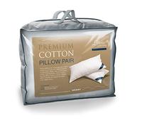 Littens Ultimate Collection Premium Cotton Pair Pillows, 230TC Cotton, Dual Blend Soft Microfibre Filled. Gold Piped Edge, 48cm x 74cm (19" x 29")