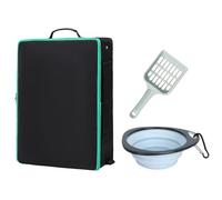 Litter Box - 19.69 Inch Foldable Toilet with Lid and Handle for Car, Easy Cleaning, Hard Bottom Stability, Convenient Travel Solution, Pet Carrier Box for Cats, Dogs, All Around Use