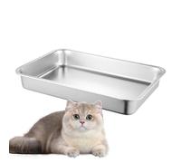 Litter Box - Big Cat Litter Box, Metal Litter Tray Cat Toilet, Stainless Steel Large Litter Box, Splash-Proof Cat Boxes, Non-Stick for Big & Small Cats, Rabbits, Pet Supplies, Pets