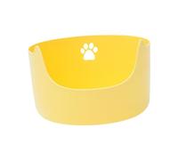 litter box, Cat Litter Pans Open Cats Litter Tray with High Sides Durable Nonstick Anti Splashing Cat Cleaning Bath Basin Large Space,(Yellow)