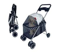 Litter Box- Cats and Dogs Outdoor Portable Folding Pet Cart, Car Cats and Dogs Small Portable Car Black Dot Pattern,Non-Sticky Anti-Leakage