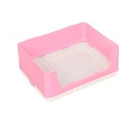 Litter Box, Corner Toilet Box, Anti Splashing, Bedpan Tray, Pet Potty Toilet for Hamster Guinea Pig, pink