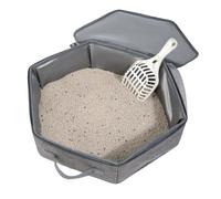 Litter Box - Covered Cat Litter Box, Odor Control Design, High Sided Walls to Prevent, Easy to Clean, Suitable for Small and Large Cats, 39x5.12 Inches, Gray Color