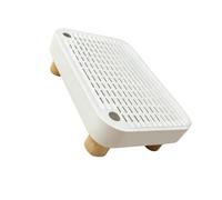 Litter Box Exit Platform, Raised ABS Slotted Deck Helps Reduce Tracked Granules Near Bathroom Toilet Zones Toilet Step Litter Pedal Granule Guard Paw Landing Board Laundry Corner Tray Side ABS