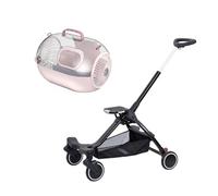 Litter Box- Folding Pet Cart, Car Outdoor Portable Panoramic Transparent Hand Oblique Cat Bag,Non-Sticky Anti-Leakage(Pink)