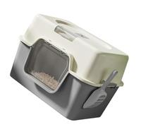 Litter Box High Side Height Smooth Surfaces Detachable Pans Safe And Hard High Edges Spatter-proof Large Enclosed Cats Litter Box