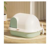 Litter Box- Large Cat Litter Box Enclosure with Front Door Flap and Scoop, Hooded Kitty Litter Tray for Privacy and Keeping Litter Inside, Easy to Clean,Non-Sticky Anti-Leakage(Green)