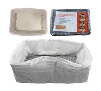 Litter Box Liners - Drawstring Cat Pan Liners - 18.5x14.17x6.69in Leakproof Pet Pee Training Tray Pads Set Kitten Waste Management for Travel Home