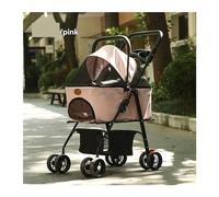 Litter Box- Pet Cart, Dog and Cat Cart, Portable Foldable Pet Cart,Non-Sticky Anti-Leakage(Pink)