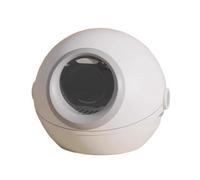 Litter Box- Rounded Cat Litter Box for Indoor Cats, Extra Large Litter Box, Enclosed Odorless Leak-Proof Urine Litter Box with Litter Scoop,Non-Sticky Anti-Leakage(Gris)