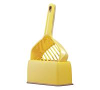 Litter Box Scoop - Heavy Duty Deep Shovel With Stand, Extended Handle Ergonomic Grip, Wide Sifting Tray, pet accessory durable easy maintain | Convenient Cat Waste Cleaning Accessory For Apartment
