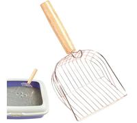 Litter Box Scoop,Kitten Deep Poop Sifter - Metal Cat Pooper Scoop Mesh Scooper Shovel with Hook for Small Medium Large Litter Box