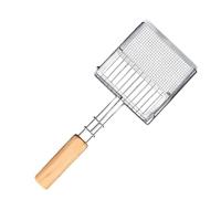 Litter Box Scooper | Flat Head Metal Non Stick Litter Shovel with Fine Mesh - Push-Pull Design Portable Cat Supplies with Wood Handle for Home, Pet Kittens