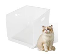 Litter Box Shield, 17.7" Lx13.8 Wx13.8 H(Upgraded) High Sided Cat Litter Box Pee Shields Waterproof, Foldable Easy Clean Pet Cat/Kitty/Kitten Litter Box Splash Guard(Without Pan)