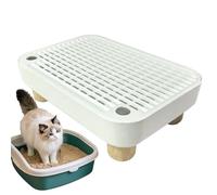 Litter Box Step, Built-In Filter Function, 30x20.7x9cm, Cat Ramp Litter Box Step With Wooden Base, Cat Steps With Filter Function, Anti-Tracking And Easy To Clean, For Cats, Kittens