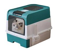 Litter Box,Tall Litter Box - Odor Control Enclosure Foldable Lightweight Enclosed with Scoop Trash Sifting Supplies for Travel Portable