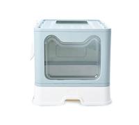 Litter Box With Lid Enclosed Cat Potty Top Entry Anti-Splashing Toilet Easy To Clean Including Litter(Green)