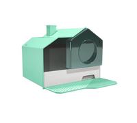 Litter Boxes Cat Litter Pan, Fully Enclosed Oversized Box for Big Cats&Multiple, Easy Clean Kitty with Scoop and Mat(Green)