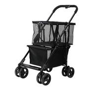 Litter Boxes- Folding Multi-function Out of The Car, Can Separate Pet Outdoor Cart, Portable Outdoor Pet Supplies Cat Litter Box(Black)