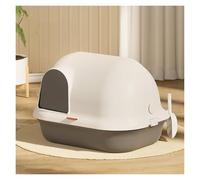 Litter Boxes Large Cat Litter Box Enclosure with Front Door Flap and Scoop, Hooded Kitty Tray for Privacy and Keeping Inside, Easy to Clean(Gris)