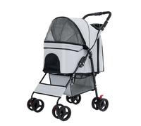 Litter Boxes- Pet Cart, Dog Cat Cart, Foldable Pet Cart, Easy to Install Folding Tray Cart Cat Litter Box(Gris)