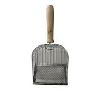 Litter Cleaning Tool Pet Waste Scooper Metal Cat Litter Scoop Slotted Long Handle Non-Stick Large Size Deep Shovel Sifter Pet Cleaning Tool Silver