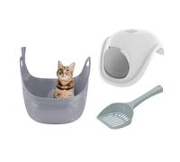 Litter Genie Cat Litter Box Grey With Scoop And Box Hood