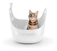 Litter Genie Cat Litter Box / Tray with Scoop - Soft Flexible Edges, Curved Base