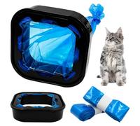 Litter Genie Refill Kit Compatible with LitterLocker & Pet Genie - 4-Piece: 3 Blue 14.8 ft Bags + Holder, 44.3 ft Odour Sealing Films, 6 Months Supply for One Cat - 1 x Black Storage Box Included