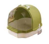 Litter Pan Cat Litter Box Fully Enclosed Toilet with Door, Large Pan, Anti-Splash Kitten Boxes Pet Supplies(Green)