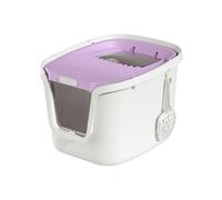 Litter Pan Cat Litter Box with Lid Covered, Semi-Enclosed with Scoop and teaser stick, Large for Small to Sized Cats, Easy to Install(Medium)