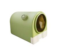 Litter Pan Cat Litter Pan with Lid, Fully Enclosed Drawer Box, Splash-Proof Large Potty with Fashion Scoop, Easy Clean(Green)