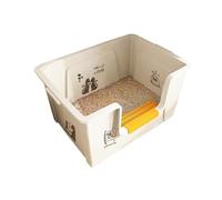 Litter Pan Extra Large Litter Box, with High Side, Anti-Splashing Kitty, Multi Cat, Jumbo for Big Cats & Multiple(White)
