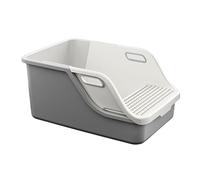 Litter Pan Extra Large Nonstick Litter Pan Splash-proof Cat Semi-Enclosed Pet Toilet Open Easy to Clean