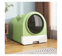 Litter Pan Fully Enclosed Litter Tray with Scoop, Extra Large Drawer Cat Box, Non-sticky, Anti-Leakage, Easy Cleaning(Green)