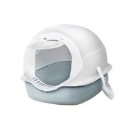 Litter Pan Fully Enclosed Splash-Proof Cat Litter Box, with Scoop, Large with Lids, Anti- Splashing Easy Clean(Gris)