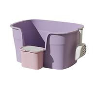 Litter Pan High Wall Cat Litter Box XL, Anti-Splashing Kitty, Large Sides Pan, Multi, Jumbo(Purple)