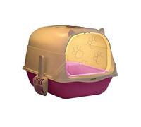 Litter Pan Jumbo Hooded Cat Litter Pan, High Side Box with Scoop, Extra Large, Enclosed(Pink)