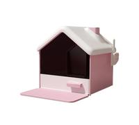 Litter Pan Jumbo Hooded Cat Litter Pan, Kitty Tray for Privacy and Keeping Inside, Portable, Easy to Clean(Pink)