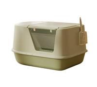 Litter Pan Jumbo Hooded Cat Litter Pan, Semi-Enclosed Box, Large for Small to Sized Cats(Green)