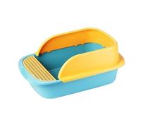 Litter Pan Kitty Litter Pan, Splashproof Semi-Closed Cat Basin, Rectangle Anti-Splash Pet Box(Green,Medium)