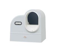 Litter Pan Large Cat Litter Pan Fully Enclosed Box Splash Proof Drawer Type Space for Cats(Gris)