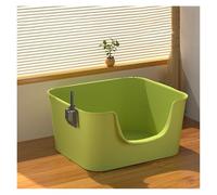Litter Pan Large Litter Box with High Sides, Anti-Splashing Kitty, Multi Cat, Easy Clean Pan Include Scoop(Green)
