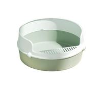 Litter Pan Open Cat Litter Box, Semi-Enclosed Removable Toilet, High Side Anti-Splashing, Prevent Sand Leakage Easy to Clean(Green)