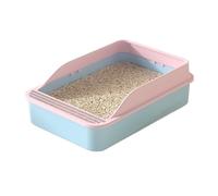 Litter Pan Open Top Cat Litter Box with High Side, Detachable Cleaning Basin, Pan with Shovel Plastic Bath for Cats and Small Dogs(Pink)